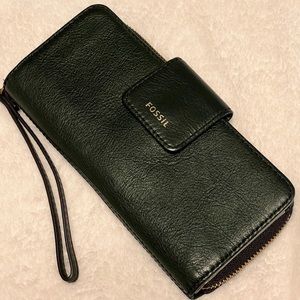 Fossil Madison Zip Clutch Wallet Green